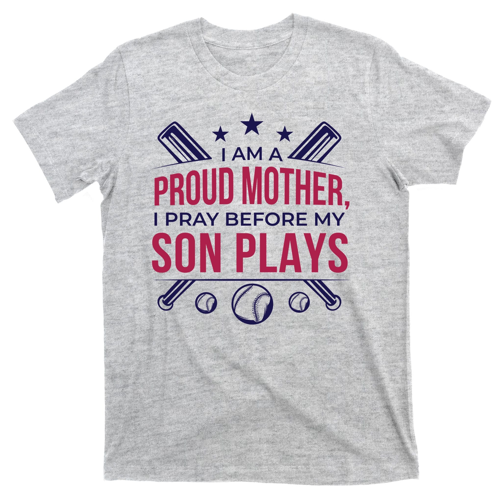 Proud Mother Pray Before Son Plays Baseball T-Shirt