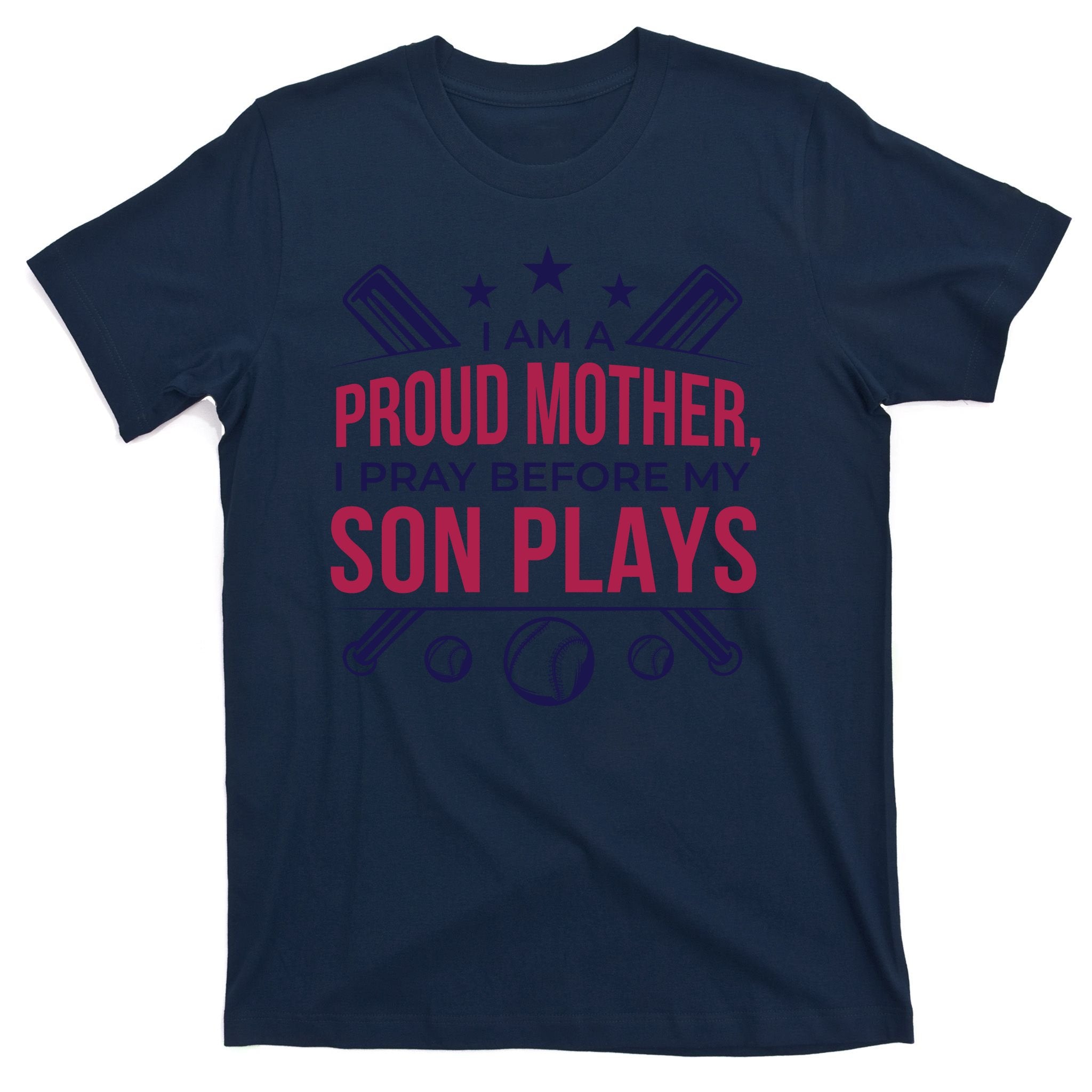 Proud Mother Pray Before Son Plays Baseball T-Shirt