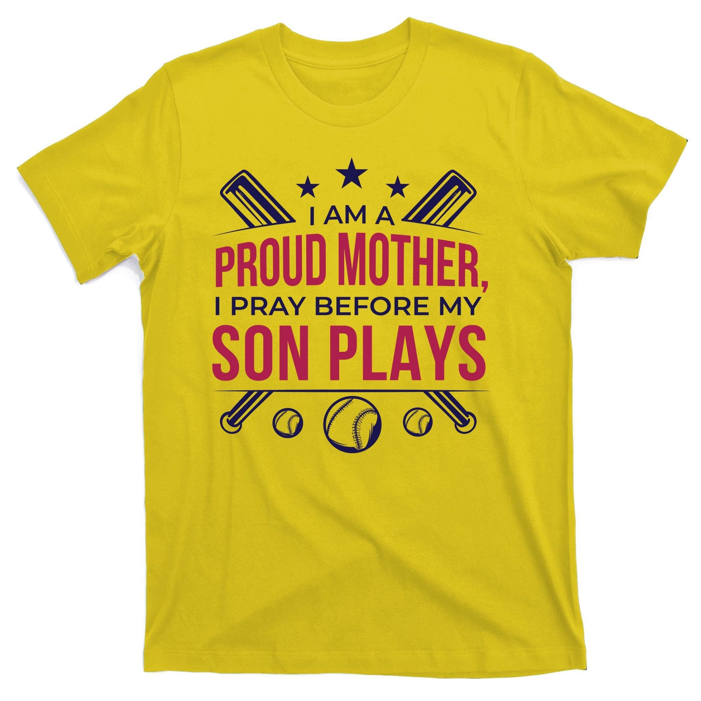 Proud Mother Pray Before Son Plays Baseball T-Shirt