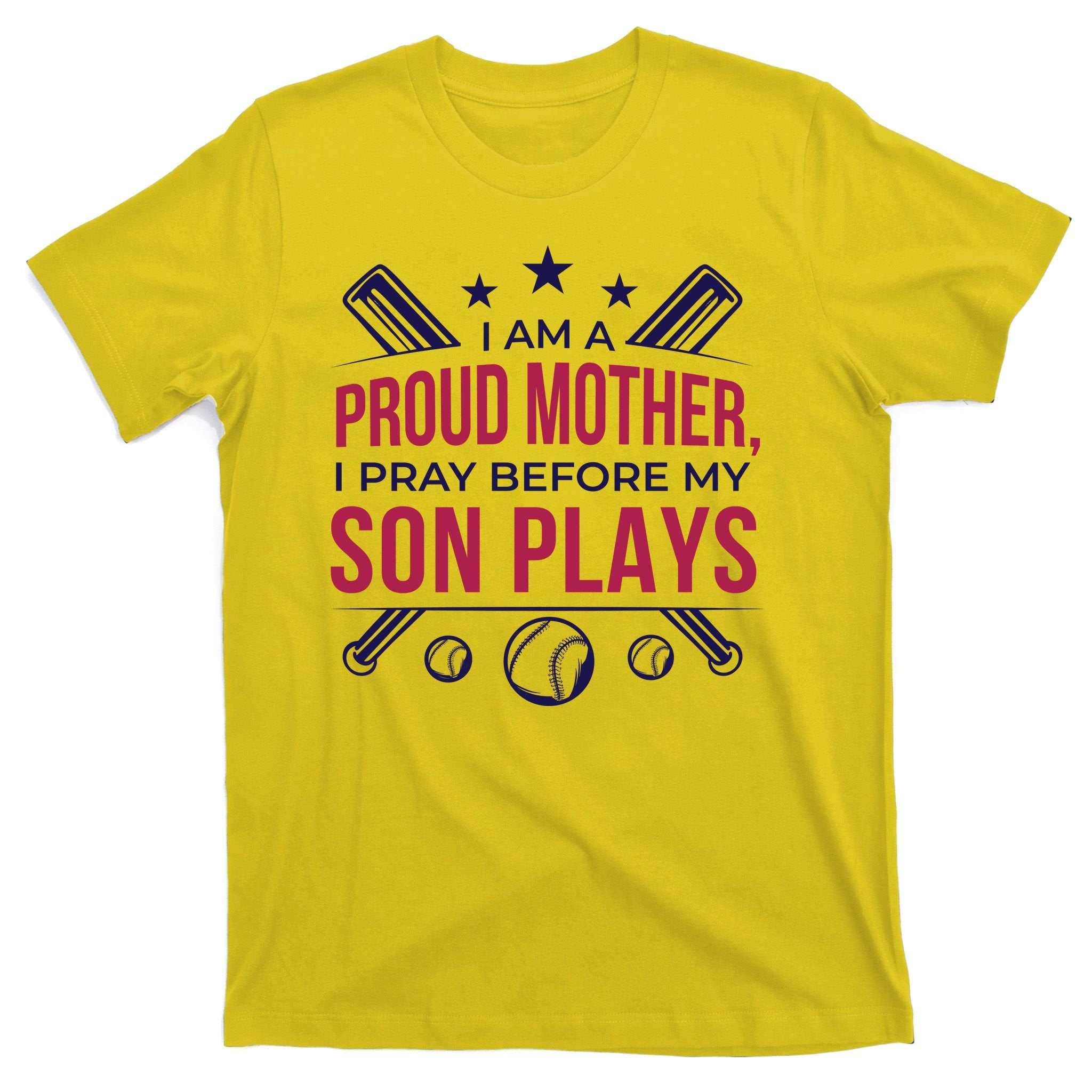 Proud Mother Pray Before Son Plays Baseball T-Shirt