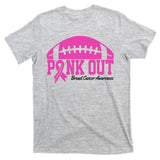 Pink Out Breast Cancer Awareness Football Ribbon T-Shirt