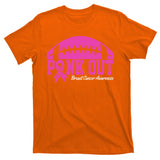 Pink Out Breast Cancer Awareness Football Ribbon T-Shirt