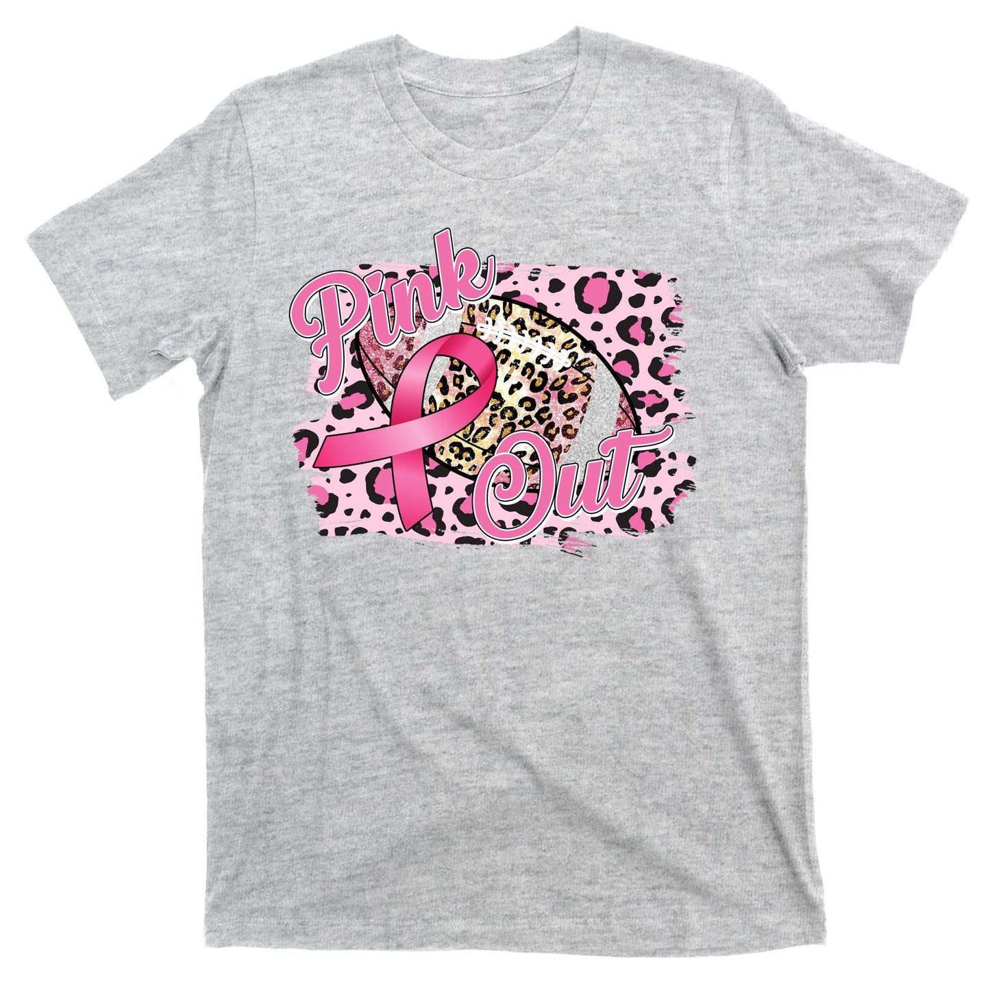 Pink Out Football Breast Cancer Awareness T-Shirt