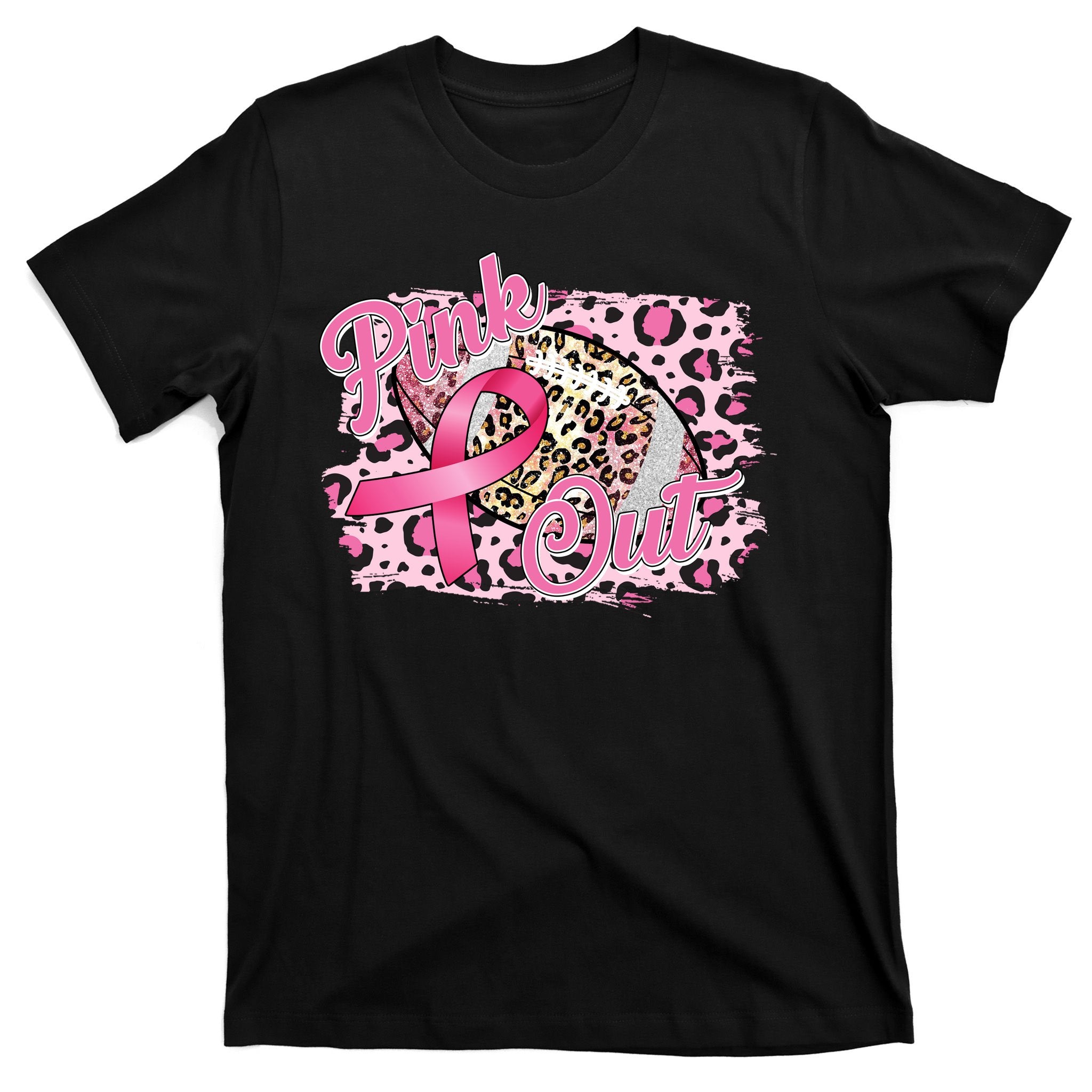 Pink Out Football Breast Cancer Awareness T-Shirt