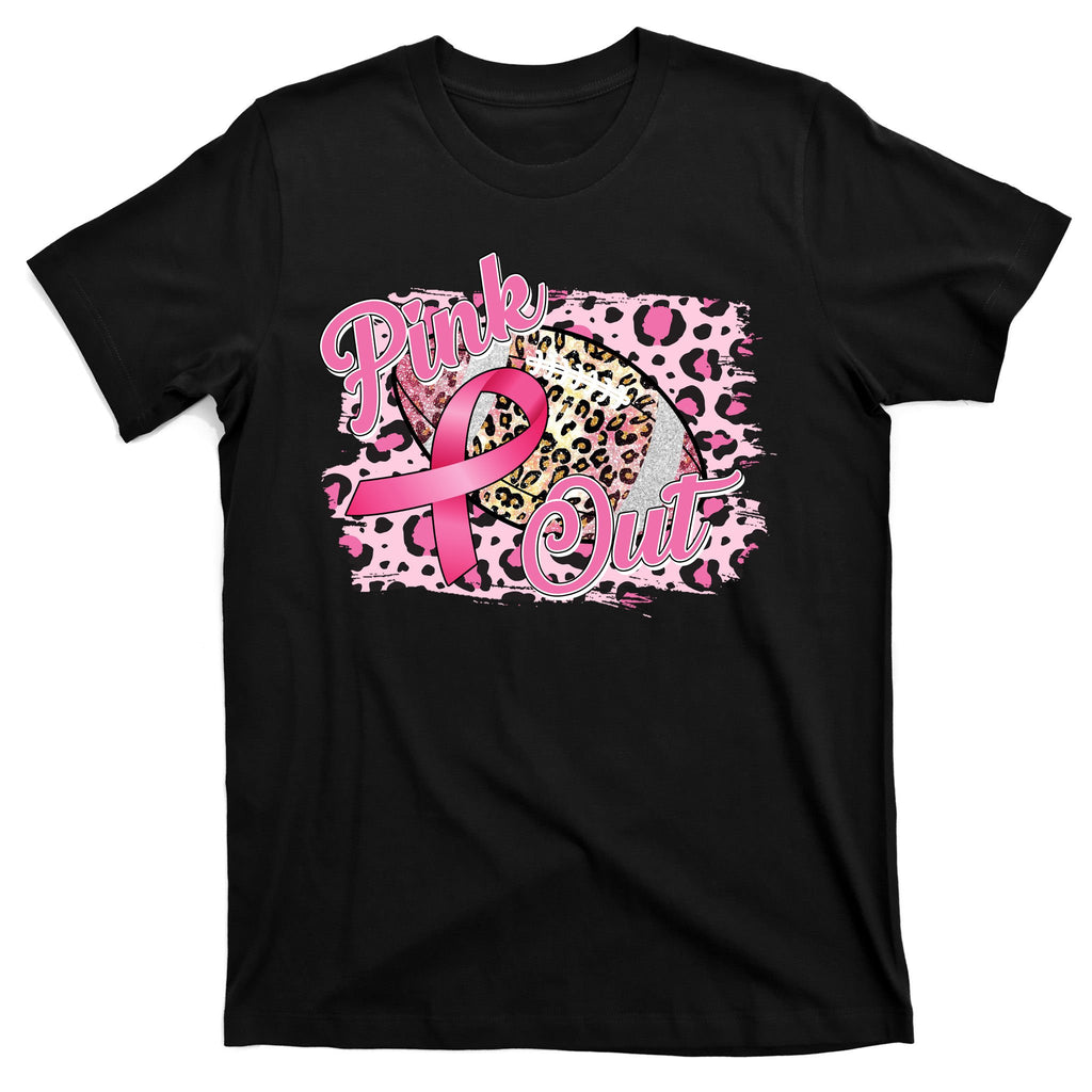 Pink Out Football Breast Cancer Awareness T-Shirt