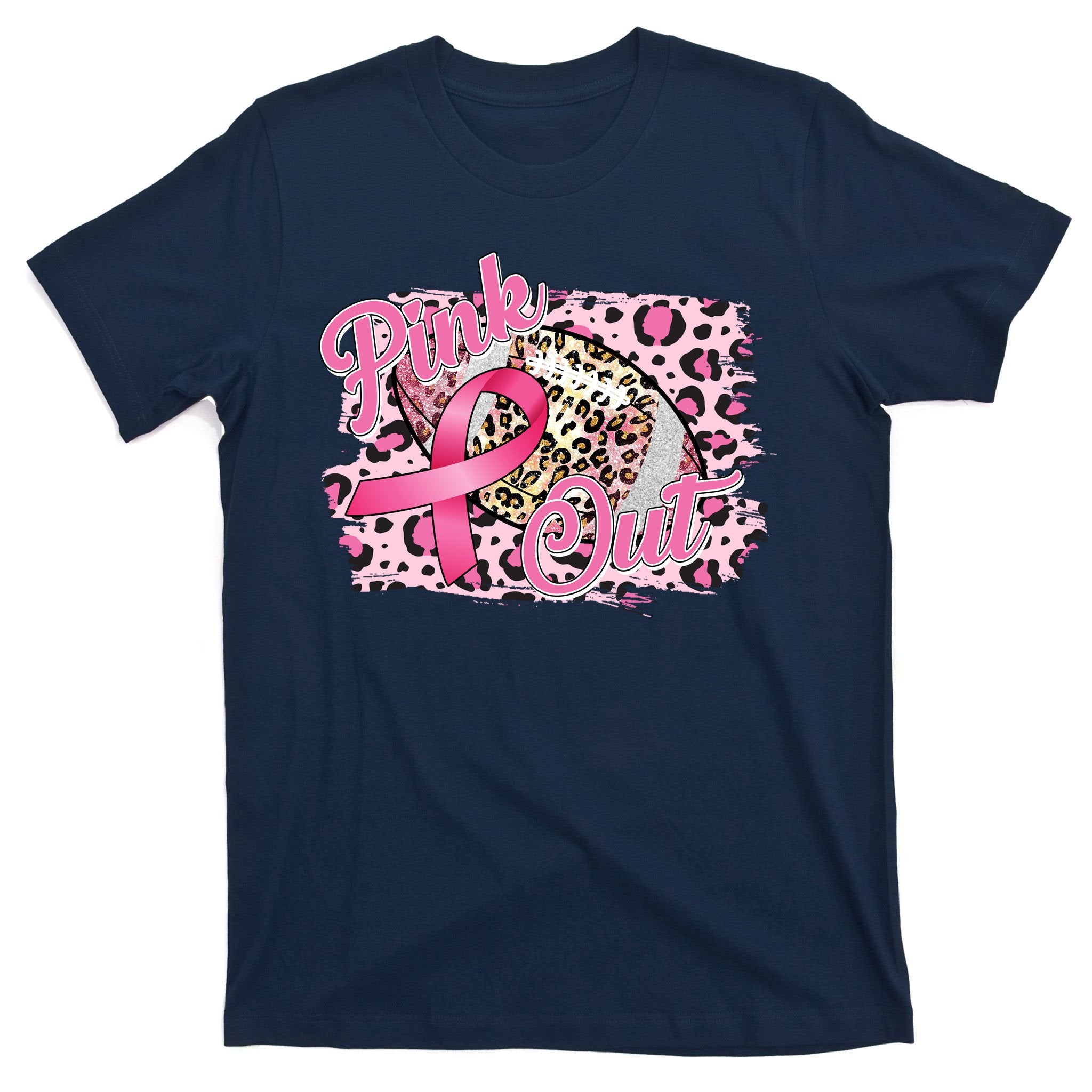 Pink Out Football Breast Cancer Awareness T-Shirt