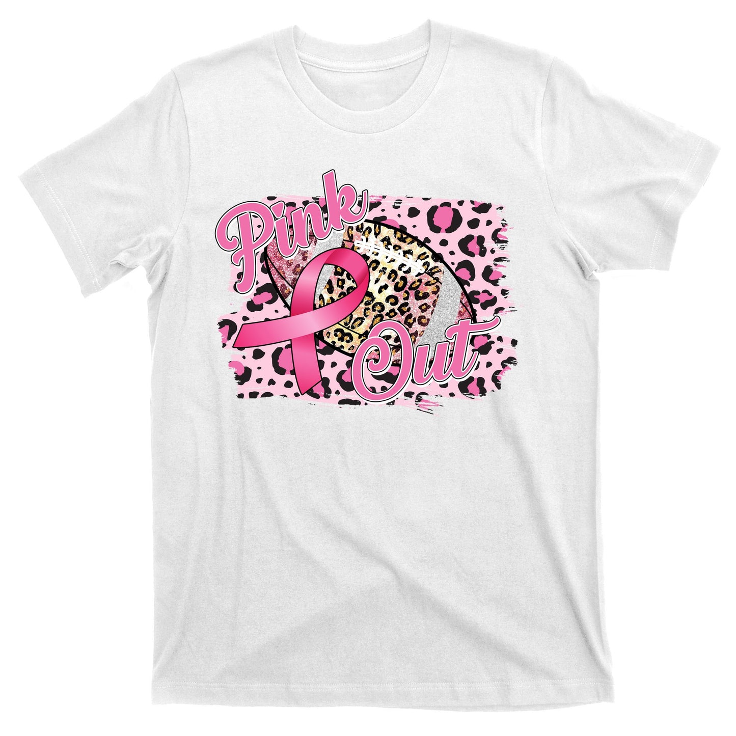 Pink Out Football Breast Cancer Awareness T-Shirt