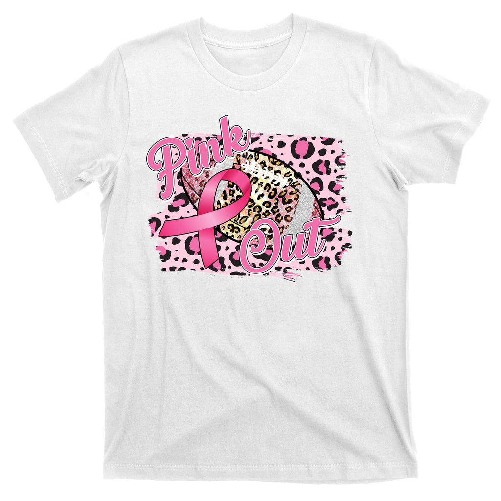 Pink Out Football Breast Cancer Awareness T-Shirt