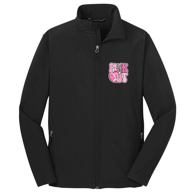 Pink Out Football Team Breast Cancer Awareness Core Soft Shell Jacket