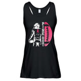 Pink Out Football Team Fight Breast Cancer Awareness Ladies Essential Flowy Tank