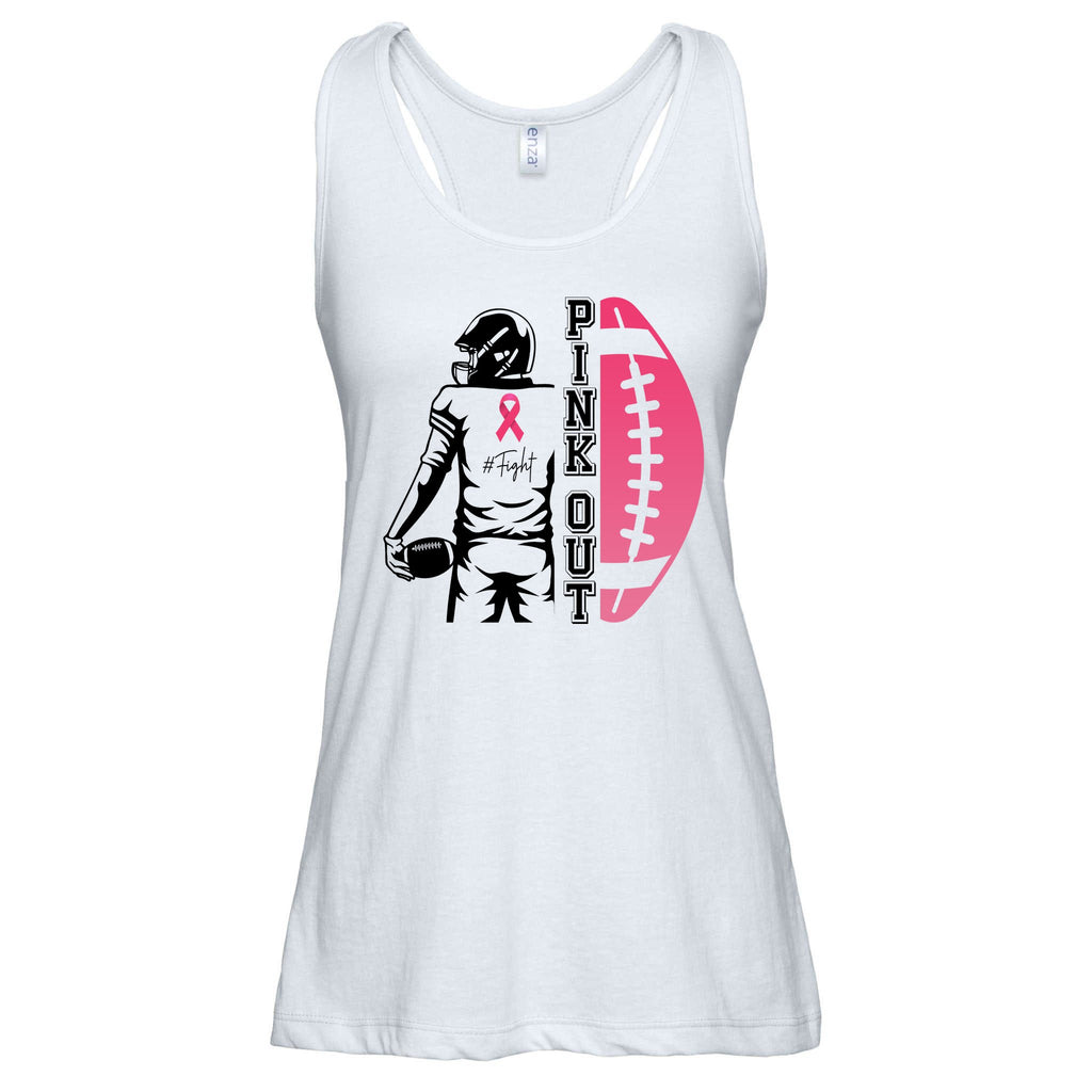 Pink Out Football Team Fight Breast Cancer Awareness Ladies Essential Flowy Tank