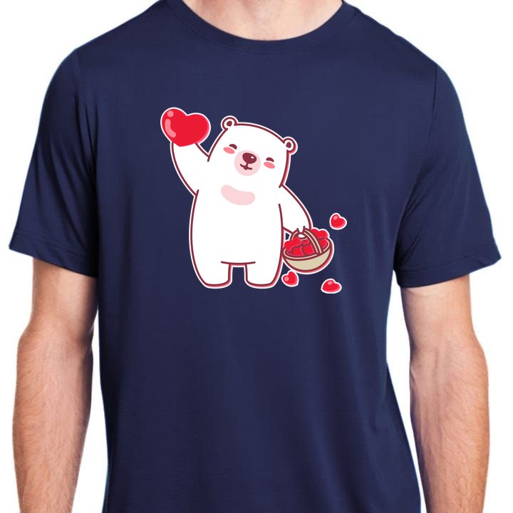 Polar Bear Cute Valentines Day Love Adult ChromaSoft Performance T-Shirt