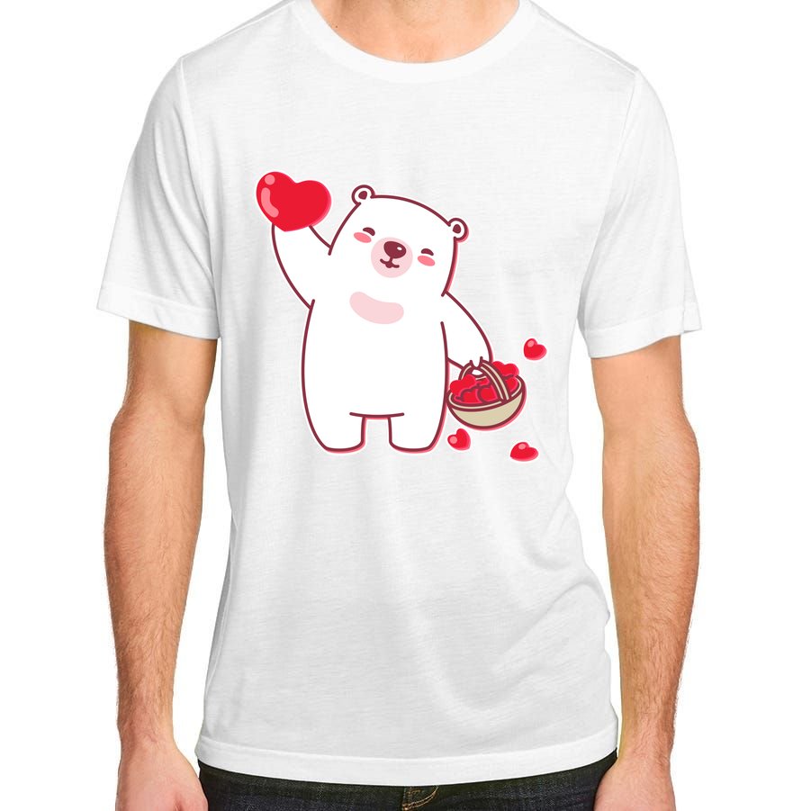 Polar Bear Cute Valentines Day Love Adult ChromaSoft Performance T-Shirt