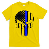 Police USA Skull Thin Blue Line T-Shirt