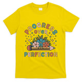 Progress Over Perfection | Teacher Wildflower Back To School T-Shirt