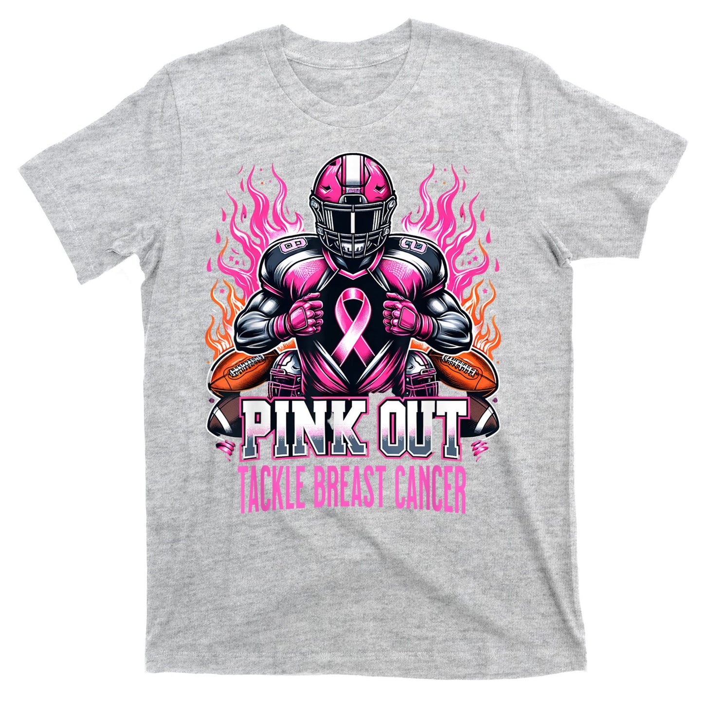 Pink Out Tackle Breast Cancer Awareness Football T-Shirt