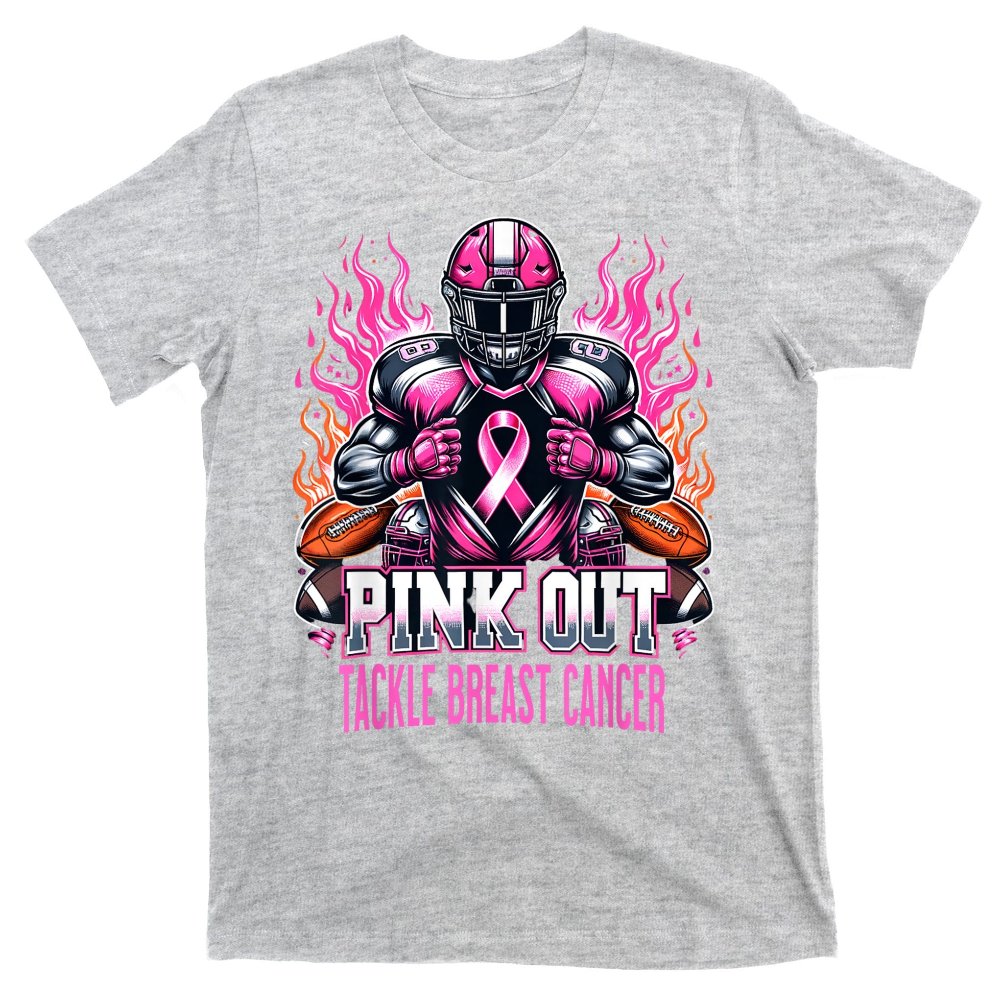 Pink Out Tackle Breast Cancer Awareness Football T-Shirt