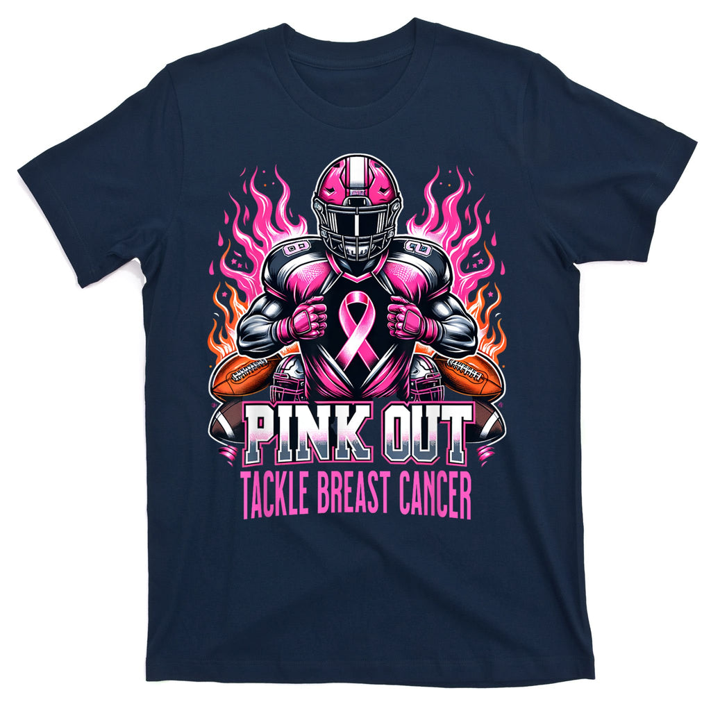 Pink Out Tackle Breast Cancer Awareness Football T-Shirt