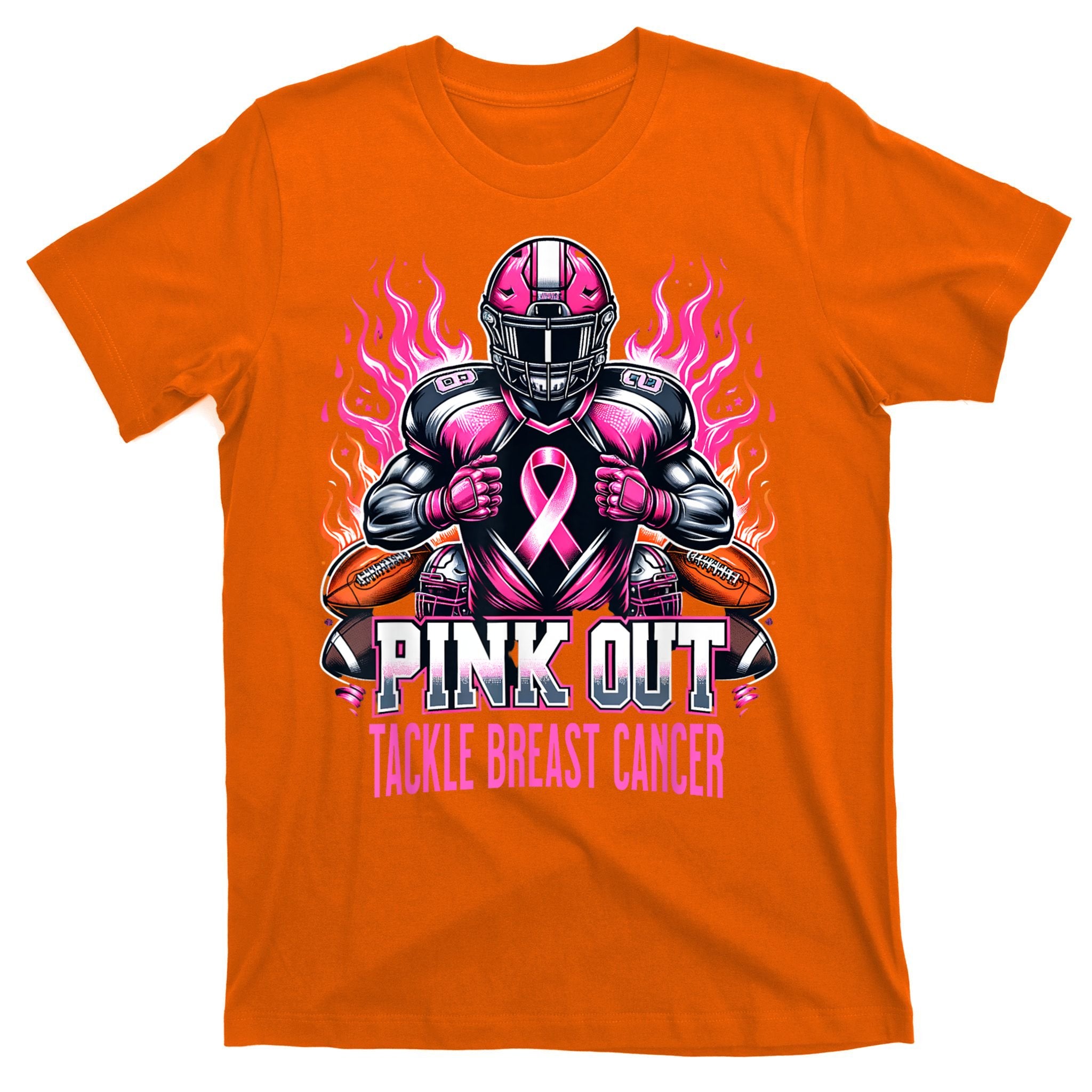 Pink Out Tackle Breast Cancer Awareness Football T-Shirt
