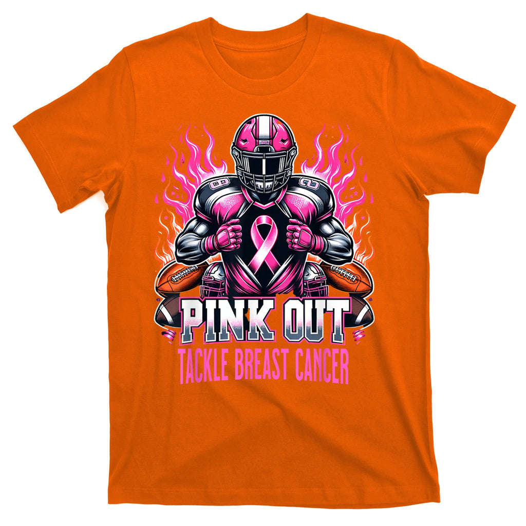 Pink Out Tackle Breast Cancer Awareness Football T-Shirt
