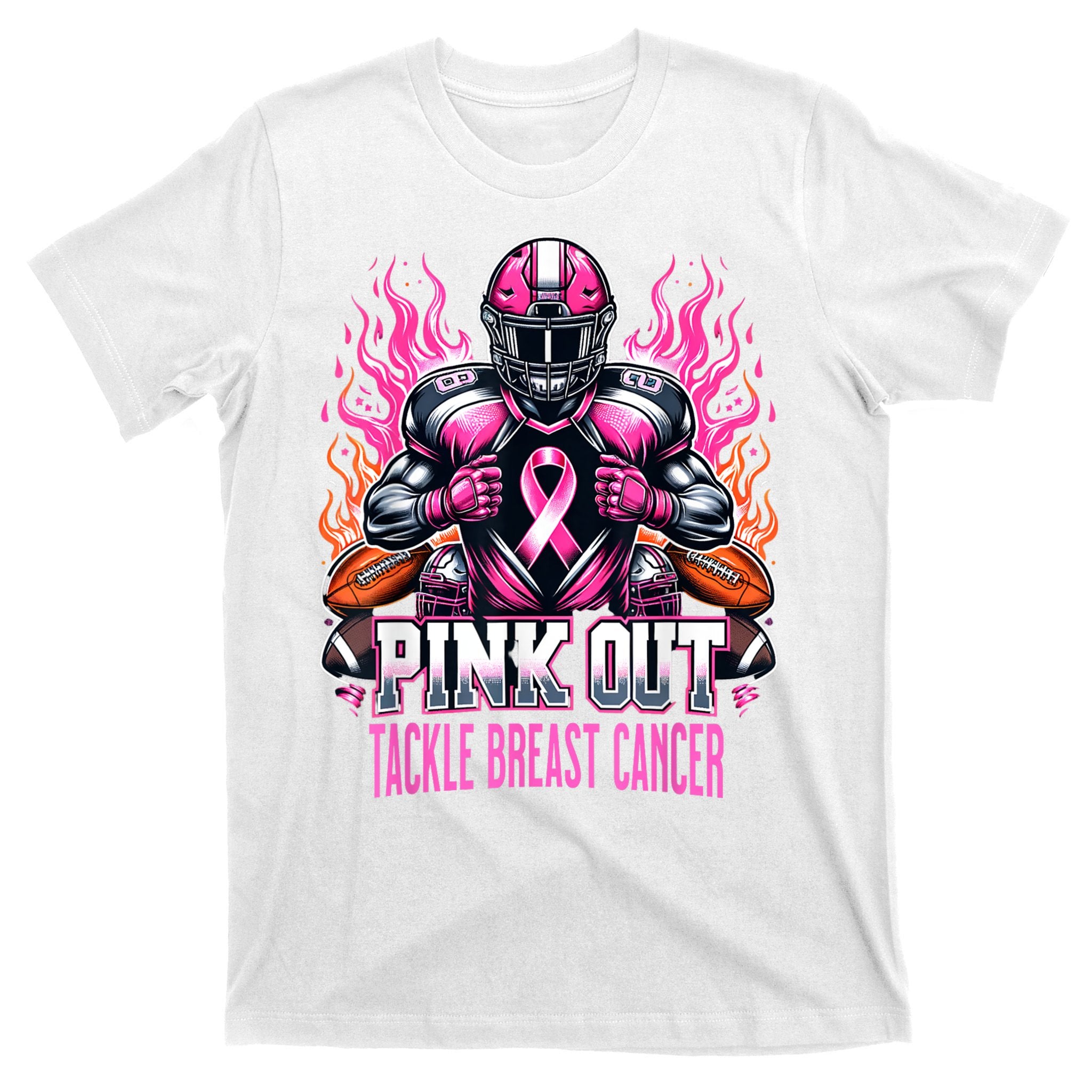 Pink Out Tackle Breast Cancer Awareness Football T-Shirt