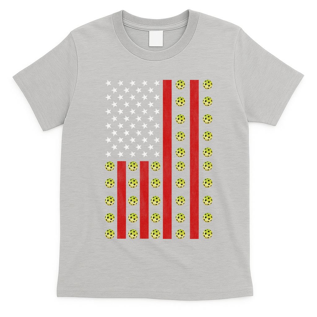 Patriotic Pickleball Player Us Flag Pickleball 4th Of July Gift T-Shirt