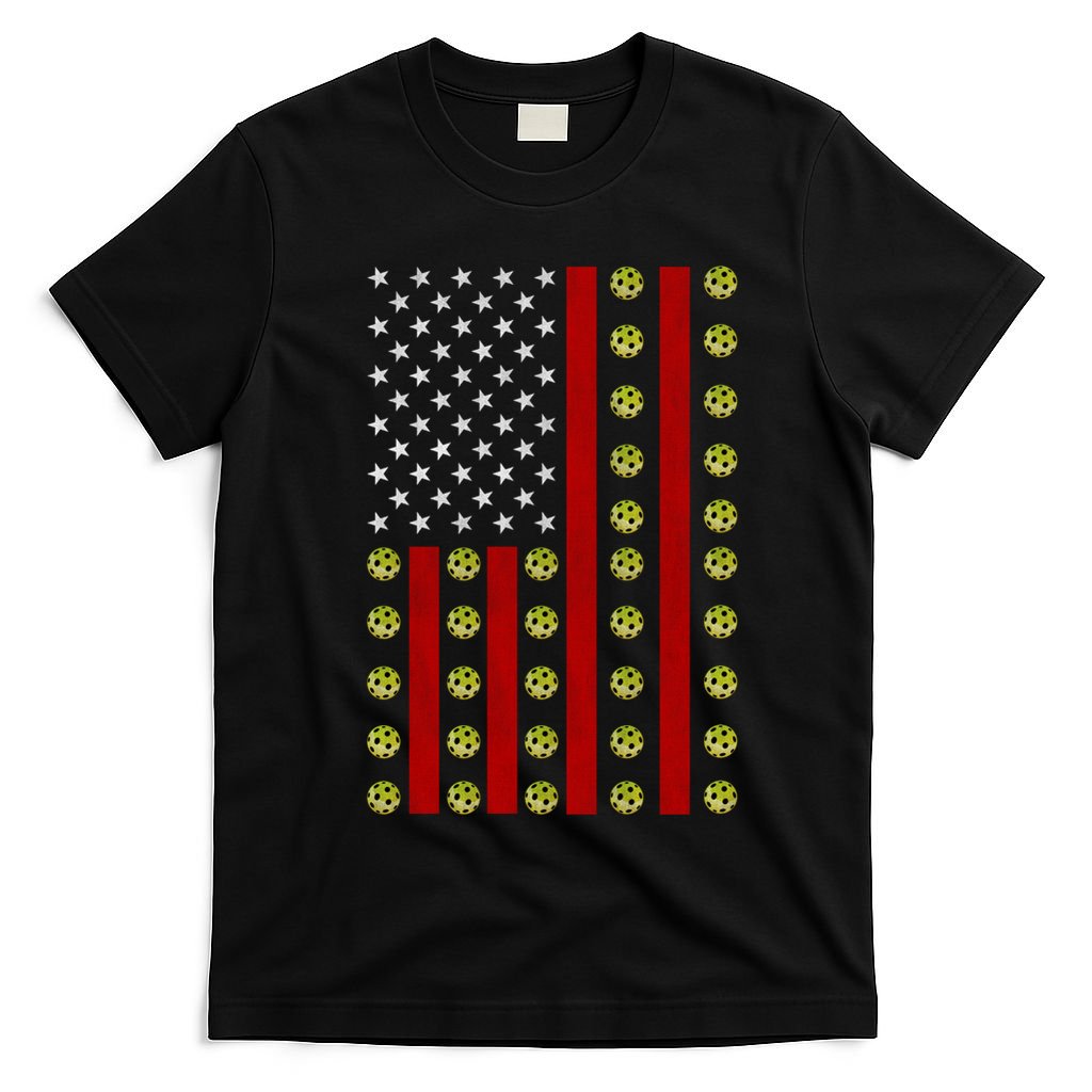 Patriotic Pickleball Player Us Flag Pickleball 4th Of July Gift T-Shirt