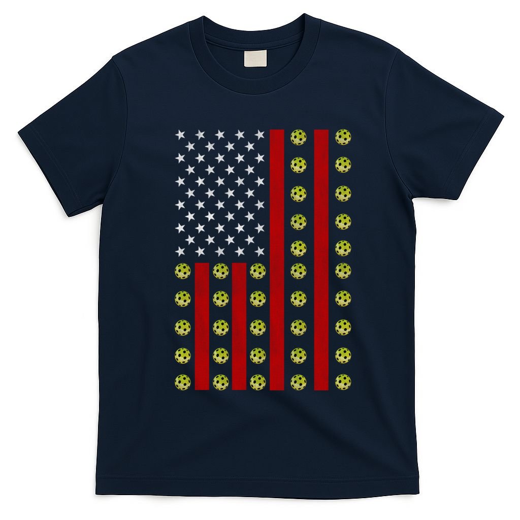 Patriotic Pickleball Player Us Flag Pickleball 4th Of July Gift T-Shirt