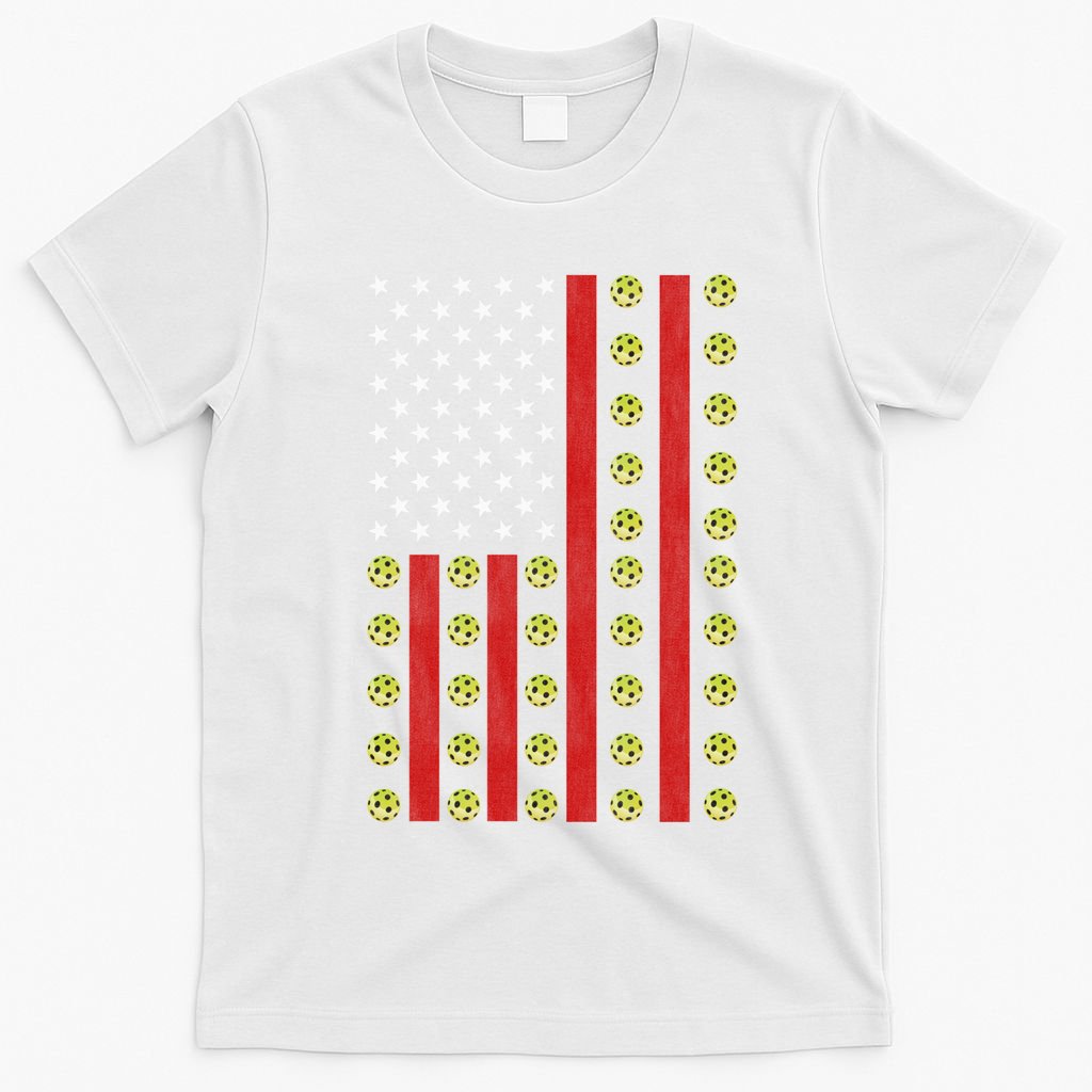 Patriotic Pickleball Player Us Flag Pickleball 4th Of July Gift T-Shirt