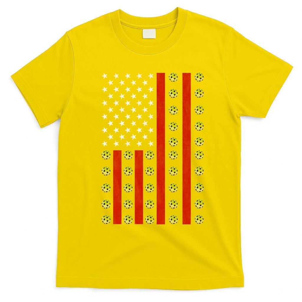 Patriotic Pickleball Player Us Flag Pickleball 4th Of July Gift T-Shirt