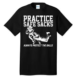 Practice Safe Sacks Funny Football Tall T-Shirt