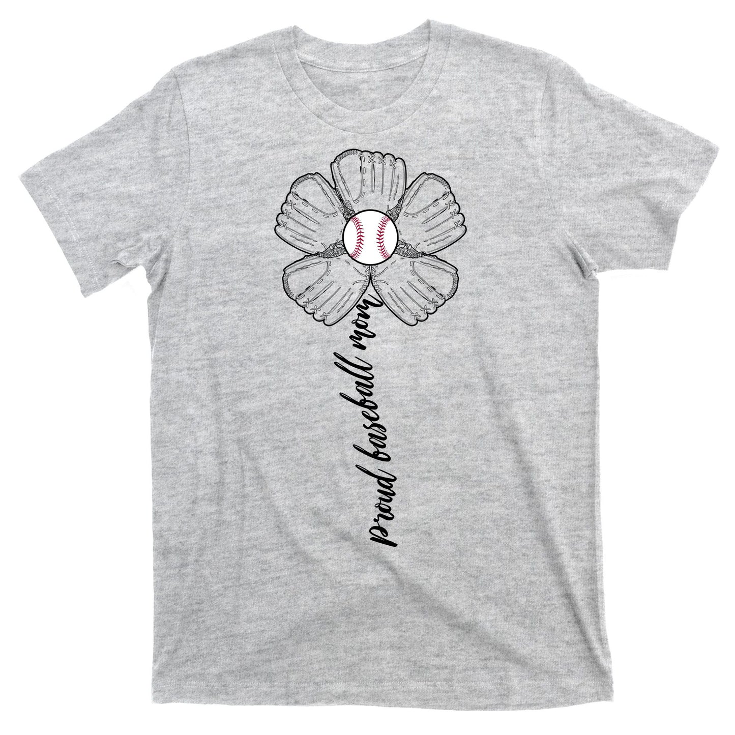 Proud Baseball Mom Flower T-Shirt