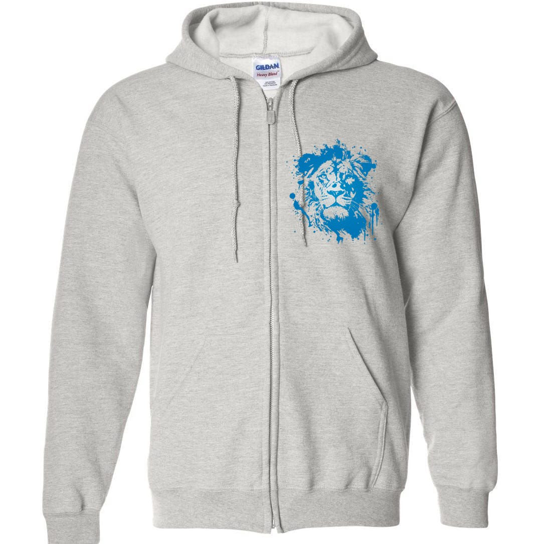 Paint Splat Graffiti Lions Football Sports Fan Full Zip Hoodie