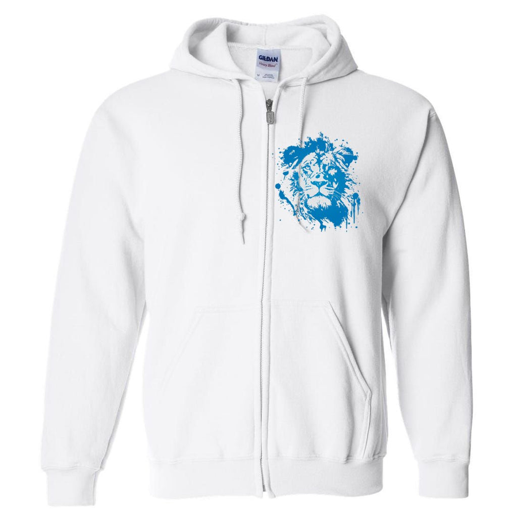 Paint Splat Graffiti Lions Football Sports Fan Full Zip Hoodie