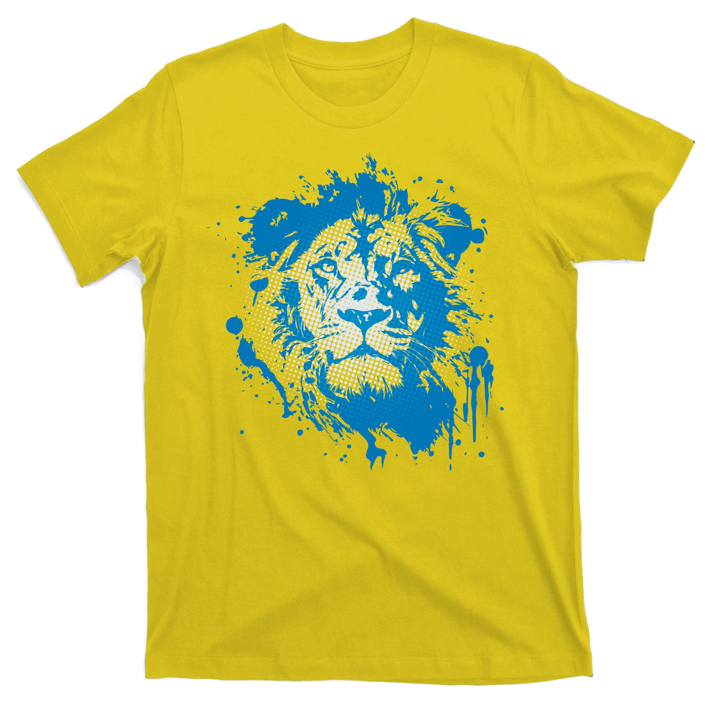 Paint Splat Graffiti Lions Football Sports Fan T-Shirt