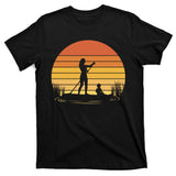 Paddle Surf Mother And Child Sunset T-Shirt