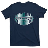 Philadelphia Skyline Shaped Into Football T-Shirt