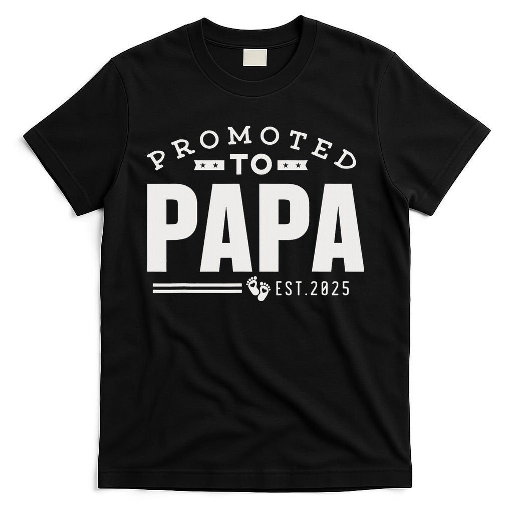 Promoted To Papa 2025 New 1st First Time Papa Dad Father T-Shirt