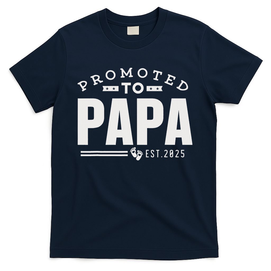 Promoted To Papa 2025 New 1st First Time Papa Dad Father T-Shirt