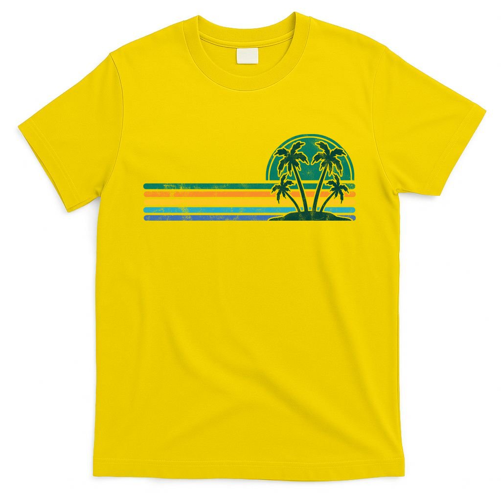 Palm Trees Retro Beach Summer T-Shirt