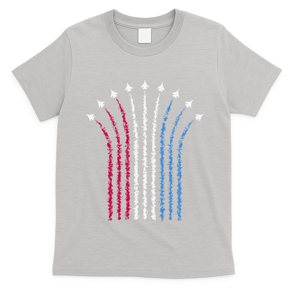 Patriotic Usa American Red White Blue Flag Jets 4th Of July Gift T-Shirt