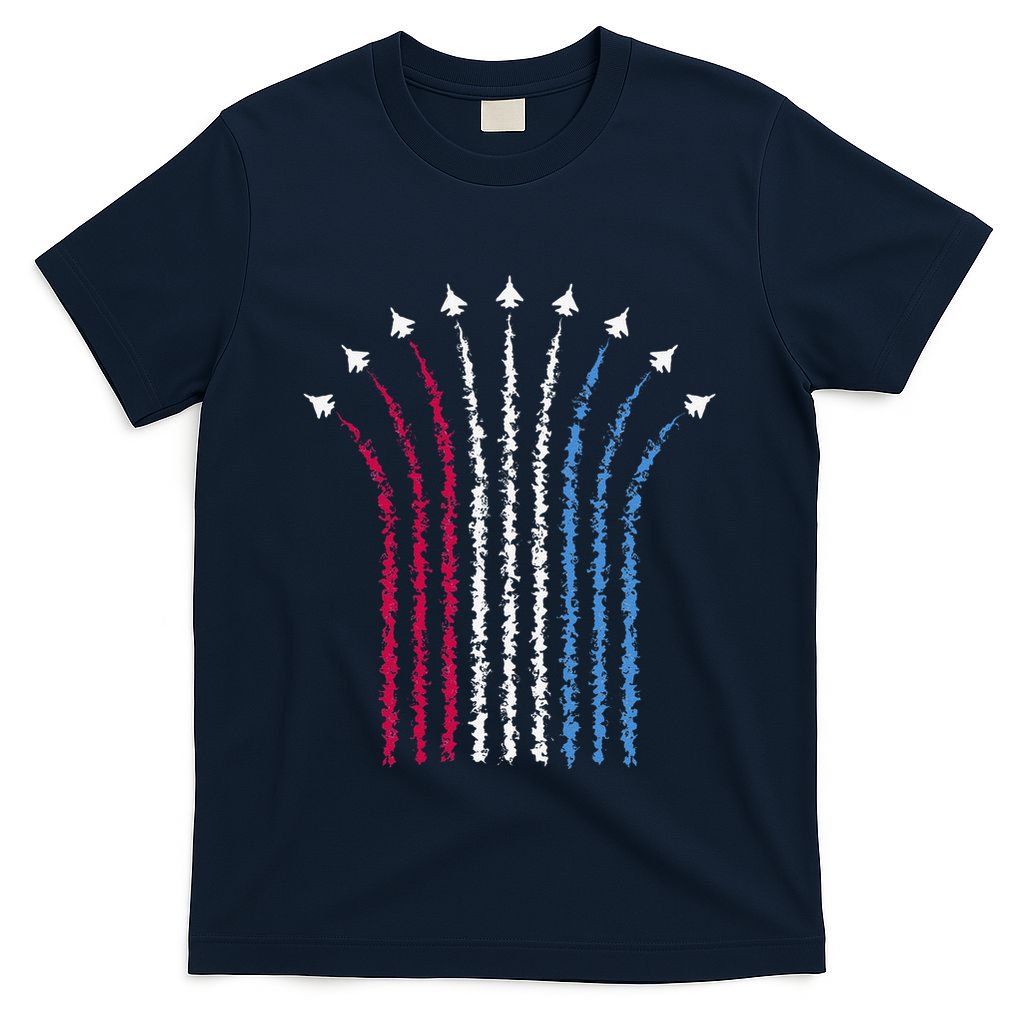 Patriotic Usa American Red White Blue Flag Jets 4th Of July Gift T-Shirt