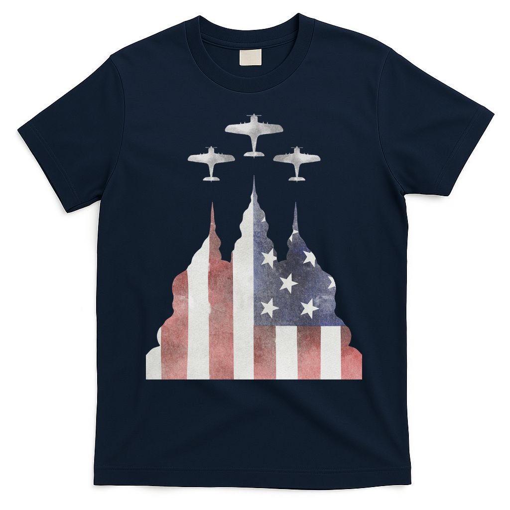 Patriotic Usa Flag Fighter Jets 4th Of July T-Shirt