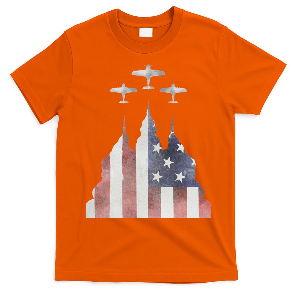 Patriotic Usa Flag Fighter Jets 4th Of July T-Shirt