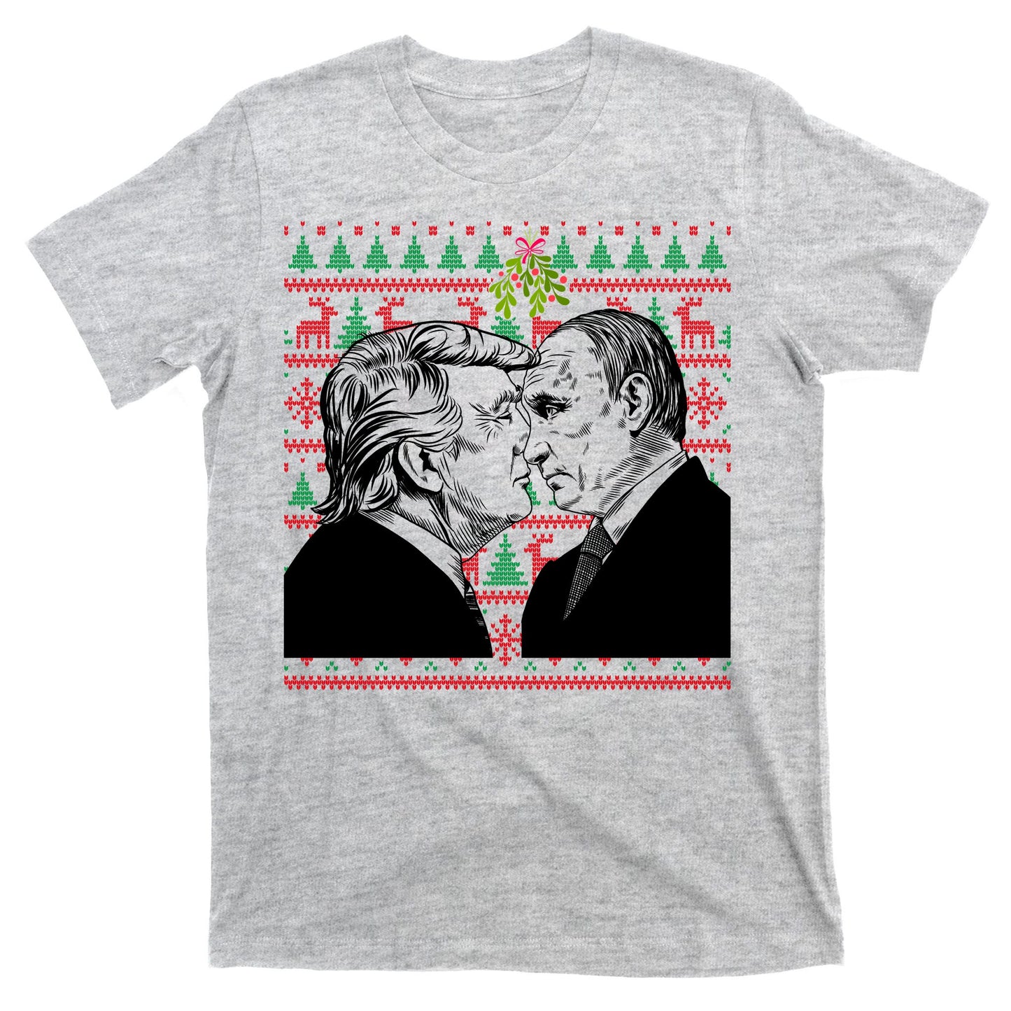 Putin Trump Mistletoe Ugly Christmas Sweater T-Shirt