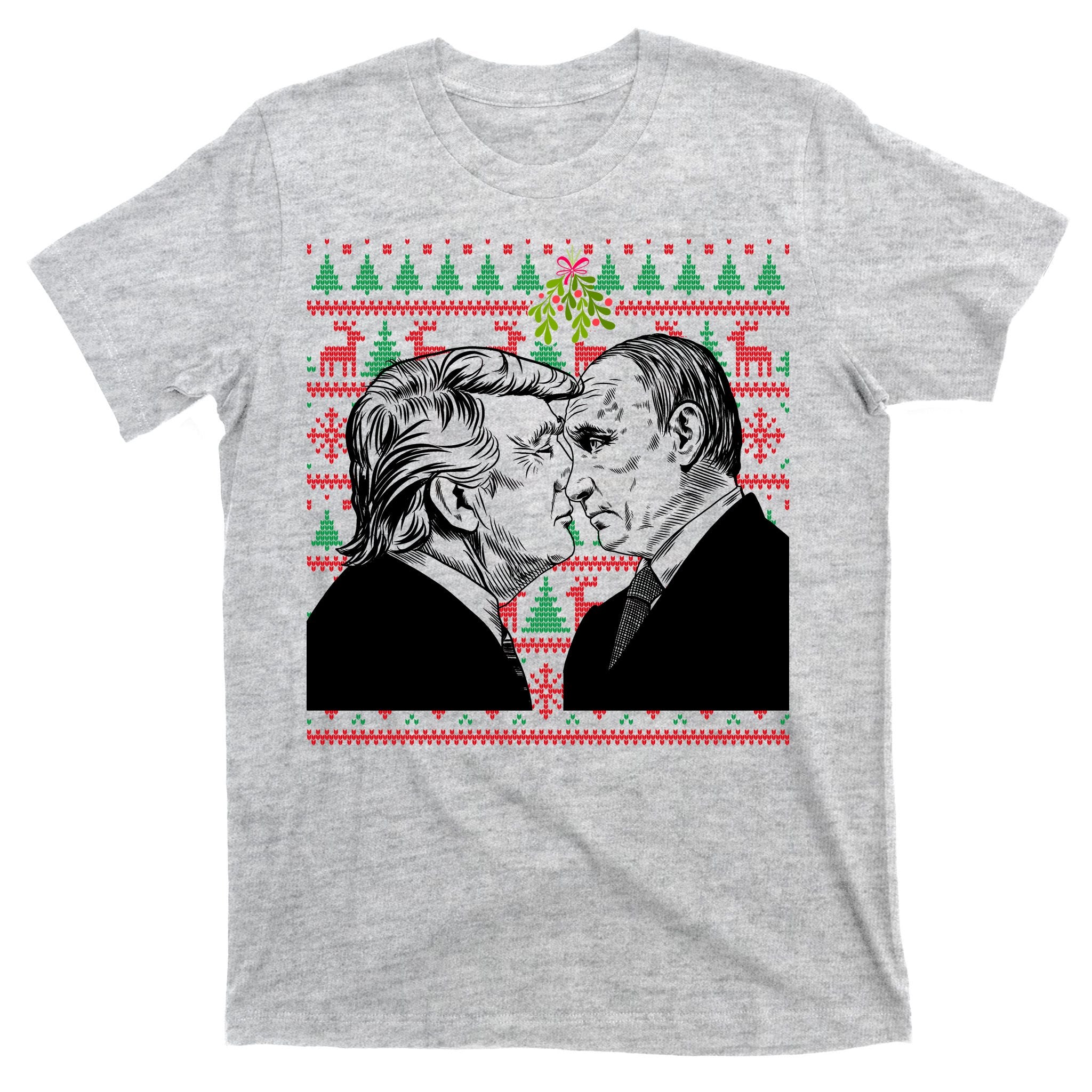 Putin Trump Mistletoe Ugly Christmas Sweater T-Shirt