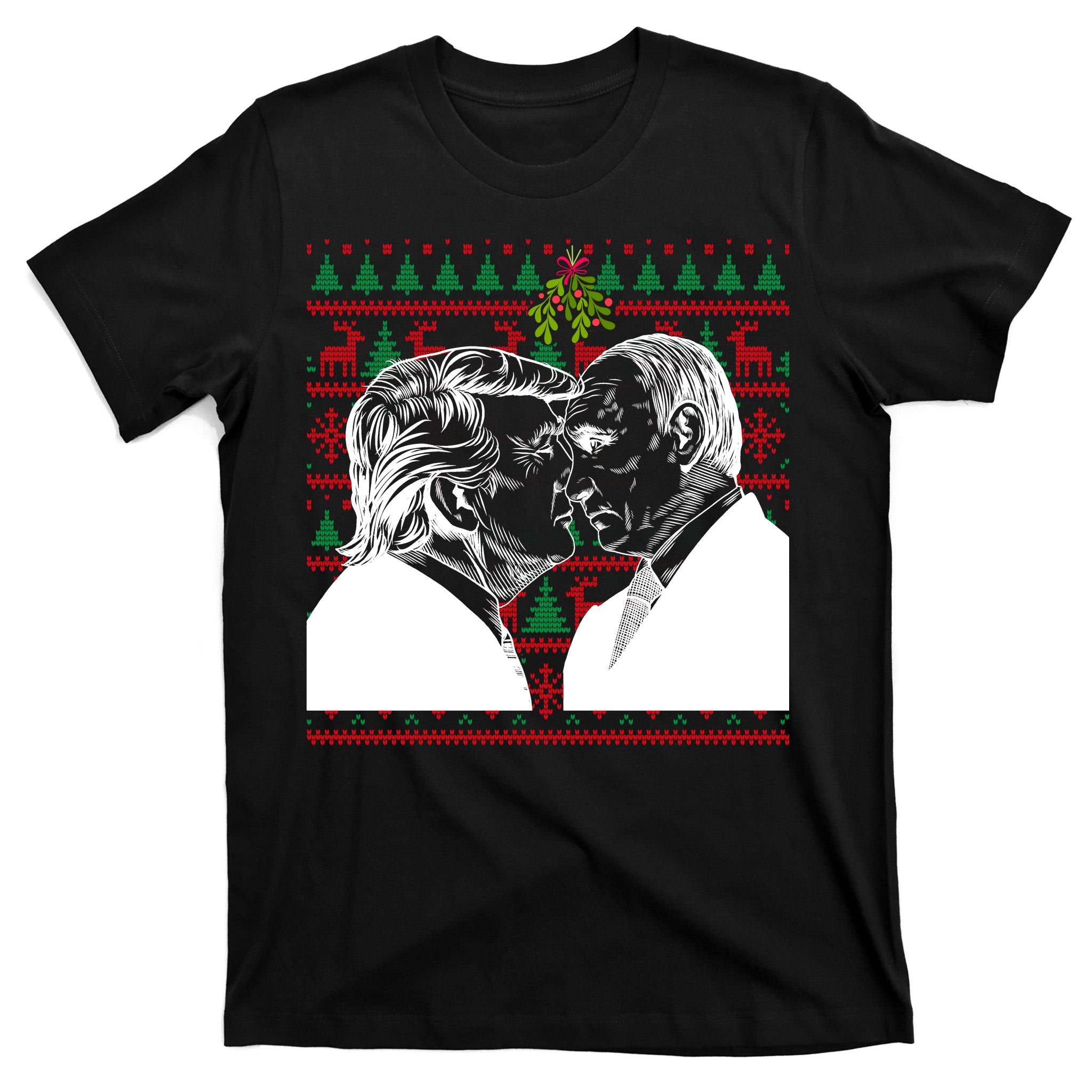 Putin Trump Mistletoe Ugly Christmas Sweater T-Shirt