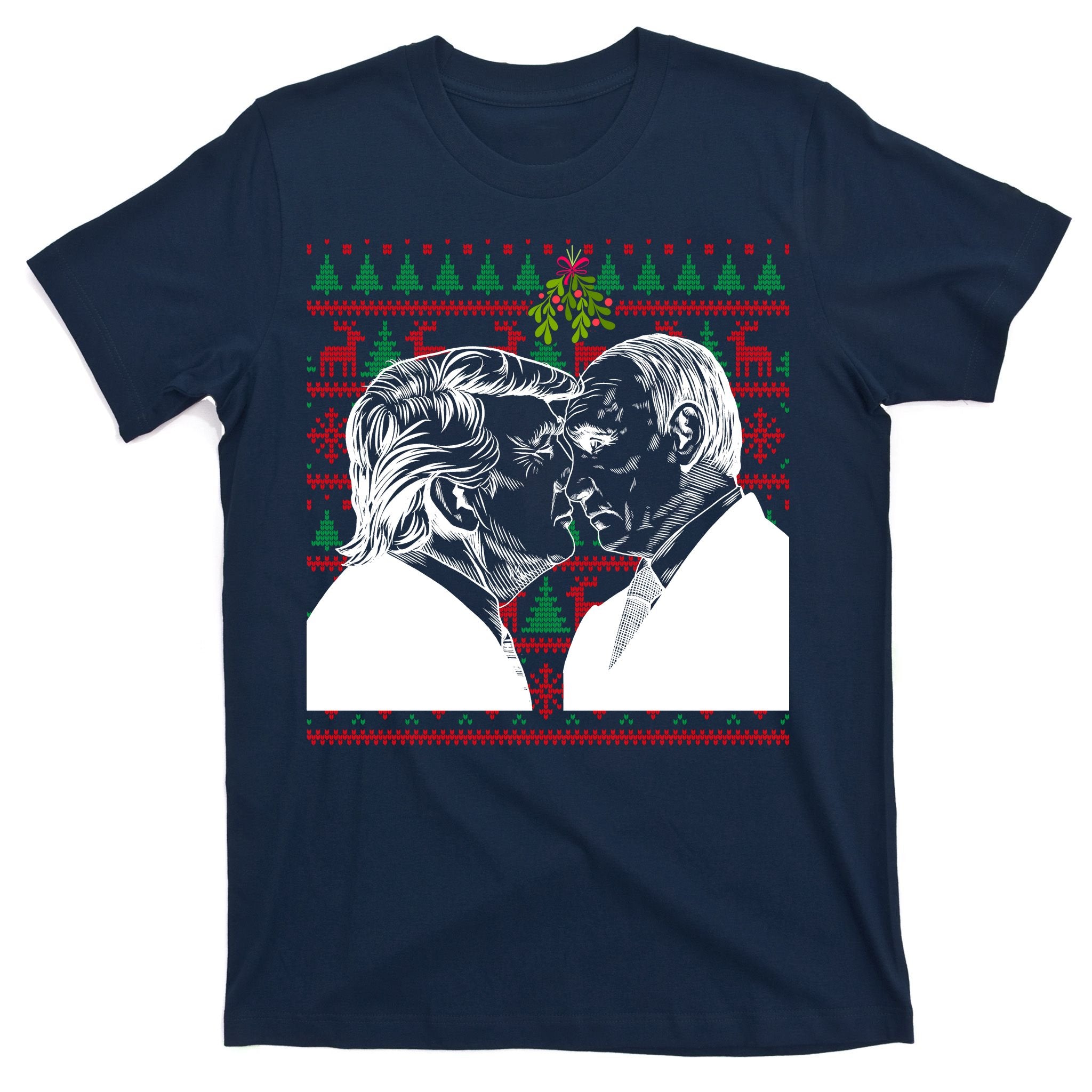 Putin Trump Mistletoe Ugly Christmas Sweater T-Shirt