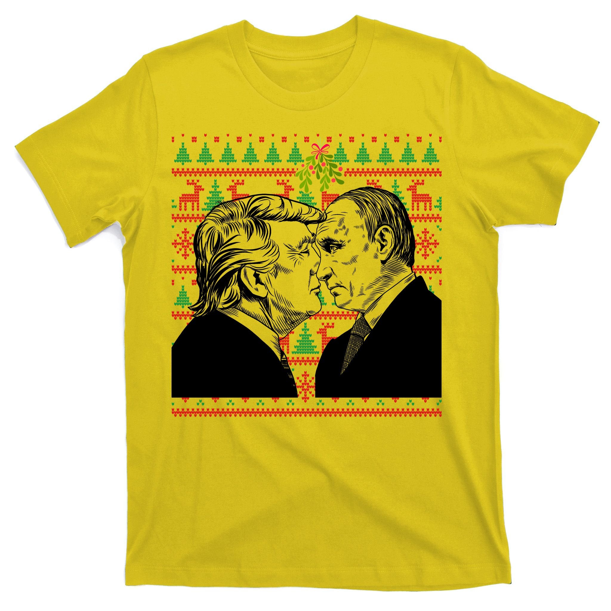 Putin Trump Mistletoe Ugly Christmas Sweater T-Shirt