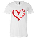 Pickleball Valentine Day Heart Pickleball V-Neck T-Shirt